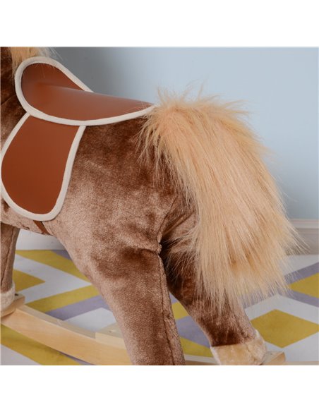 HOMCOM Kids Plush Rocking Horse-Brown - pic 23924 | FastDaddyshop