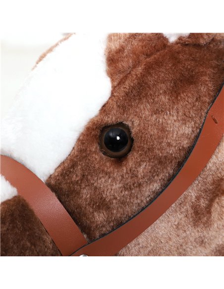 HOMCOM Kids Plush Rocking Horse-Brown - pic 23925 | FastDaddyshop