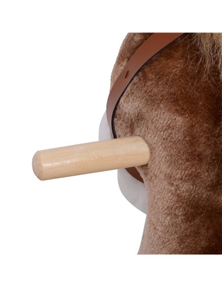 HOMCOM Kids Plush Rocking Horse-Brown/White - pic 23935 | FastDaddyshop