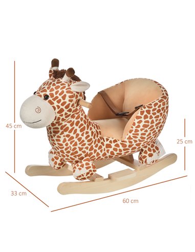 HOMCOM Children Rocking Seat with Sound, Giraffe