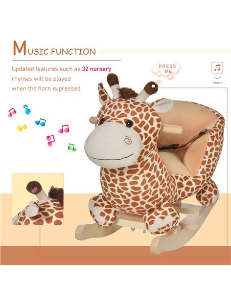 HOMCOM Children Rocking Seat with Sound-Giraffe  - pic 23959 | FastDaddyshop