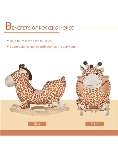HOMCOM Children Rocking Seat with Sound-Giraffe 