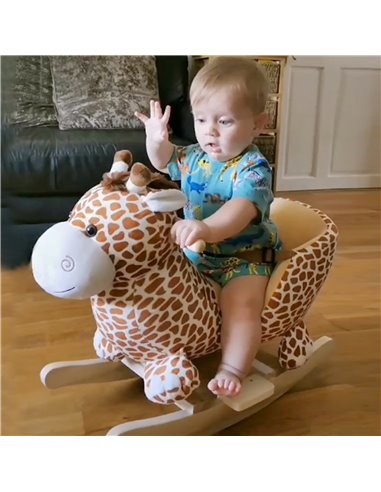 HOMCOM Children Rocking Seat with Sound-Giraffe 