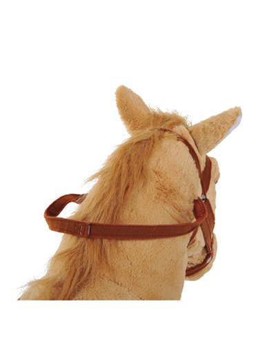 HOMCOM Childrens Plush Rocking Pony W/Sound-Beige