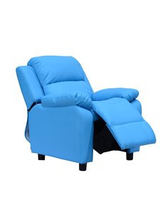 HOMCOM Kids Children Recliner Lounger Armchair with Storage Space on Arms, Blue