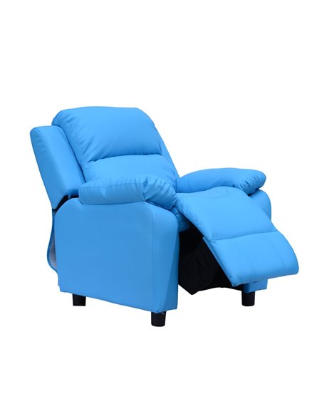 HOMCOM Kids Children Recliner Lounger Armchair with Storage Space on Arms, Blue - pic 23982 | FastDaddyshop