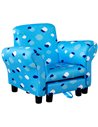 HOMCOM Kids Children Armchair with Footrest, Anti-Slip Legs, Cloud Star Blue