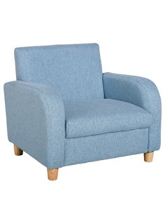 HOMCOM Kids Children Armchair with Wood Frame, Anti-Slip Legs, Blue