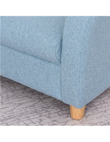 HOMCOM Kids Children Armchair Mini Sofa Wood Frame Anti-Slip Legs High Back Bedroom Playroom Furniture for 3-6 Ages, Blue