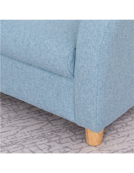 HOMCOM Kids Children Armchair Mini Sofa Wood Frame Anti-Slip Legs High Back Bedroom Playroom Furniture for 3-6 Ages, Blue - pic 24008 | FastDaddyshop