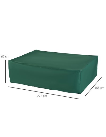 Outsunny UV Rain Protective Rattan Furniture Cover, Waterproof, 222x155x67cm, Green - pic 24038 | FastDaddyshop
