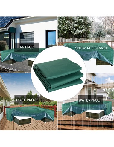 Outsunny UV Rain Protective Rattan Furniture Cover, Waterproof, 222x155x67cm, Green