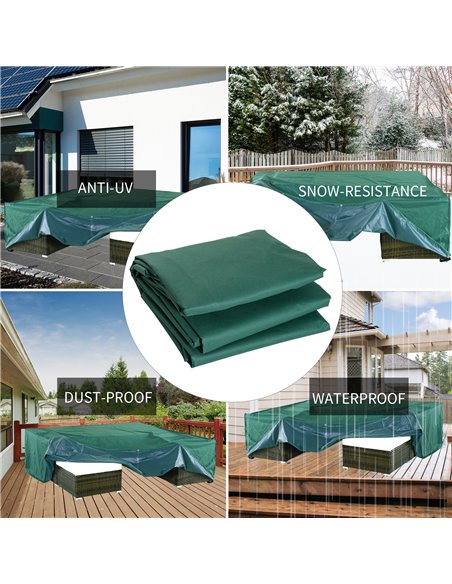 Outsunny UV Rain Protective Rattan Furniture Cover, Waterproof, 222x155x67cm, Green - pic 24039 | FastDaddyshop