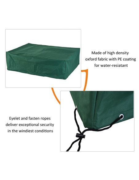 Outsunny UV Rain Protective Rattan Furniture Cover, Waterproof, 222x155x67cm, Green - pic 24040 | FastDaddyshop