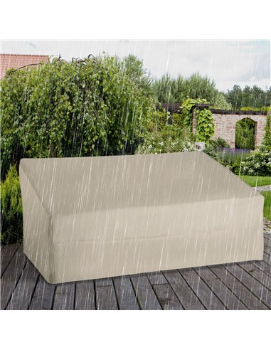 Outsunny 600D Oxford Cloth Furniture Cover, Beige, 218x111x63-101cm