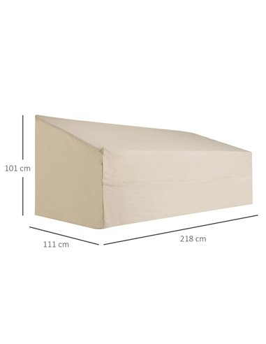 Outsunny 600D Oxford Cloth Furniture Cover, Beige, 218x111x63-101cm