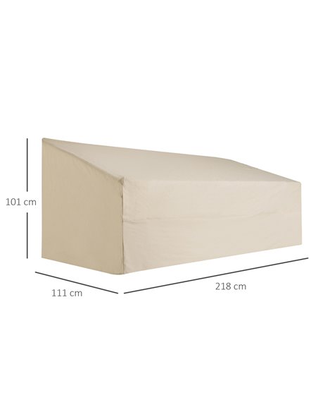 Outsunny 600D Oxford Cloth Furniture Cover, Beige, 218x111x63-101cm - pic 24047 | FastDaddyshop