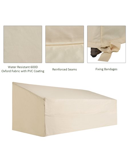 Outsunny 600D Oxford Cloth Furniture Cover, Beige, 218x111x63-101cm - pic 24048 | FastDaddyshop