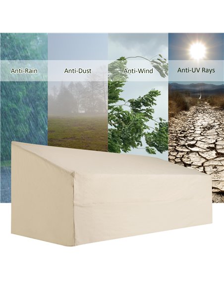 Outsunny 600D Oxford Cloth Furniture Cover 3 Seat Sofa Protector Large Garden Patio Outdoor Waterproof Beige 218x111x63-101cm - pic 24050 | FastDaddyshop