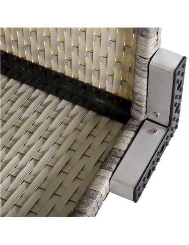 Outsunny Outdoor Garden Furniture Rattan Single Middle Sofa with Cushions for Backyard Porch Garden Poolside Light Grey