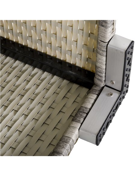 Outsunny Outdoor Garden Furniture Rattan Single Middle Sofa with Cushions for Backyard Porch Garden Poolside Light Grey - pic 24069 | FastDaddyshop