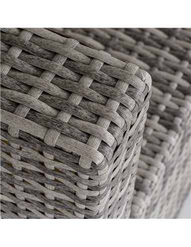 Outsunny Outdoor Garden Furniture Rattan Single Middle Sofa with Cushions for Backyard Porch Garden Poolside Light Grey