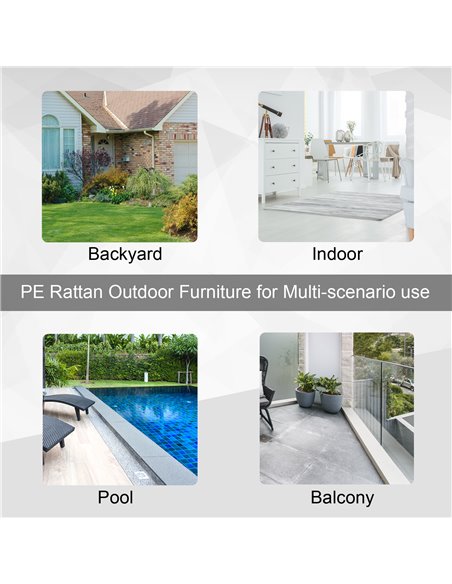 Outsunny Outdoor Garden Furniture Rattan Single Middle Sofa with Cushions for Backyard Porch Garden Poolside Deep Grey - pic 24078 | FastDaddyshop