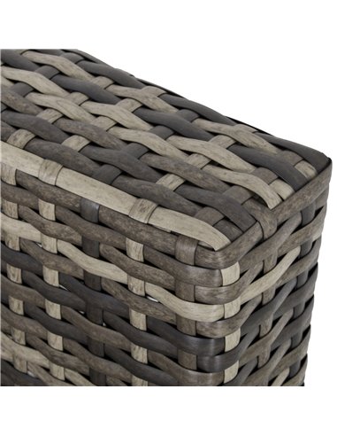 Outsunny Outdoor Garden Furniture Rattan Single Middle Sofa with Cushions for Backyard Porch Garden Poolside Deep Grey