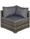 Outsunny PE Rattan Wicker Corner Sofa with Cushions, Deep Grey
