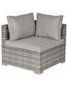 Outsunny PE Rattan Wicker Corner Sofa with Cushions, Grey