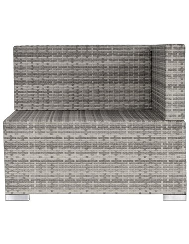 Outsunny PE Rattan Wicker Corner Sofa Garden Furniture Single Sofa Chair w/ Cushions, Grey