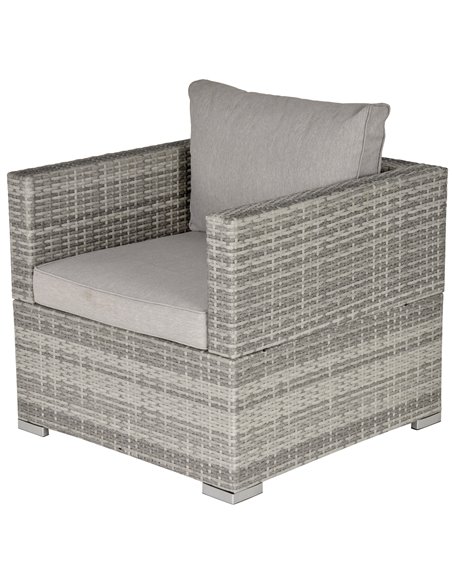 Outsunny Outdoor Single Rattan Sofa Chair Padded Cushion All Weather, Grey - pic 24099 | FastDaddyshop