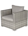 Outsunny Outdoor Single Rattan Sofa Chair Padded Cushion All Weather, Grey