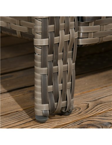 Outsunny 3 pcs PE Rattan Wicker Garden Furniture Set with Table and Chairs, Grey