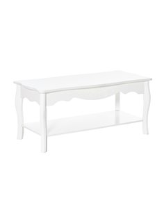 HOMCOM 2 Layer Design Coffee Tea Table with Storage Shelf, White