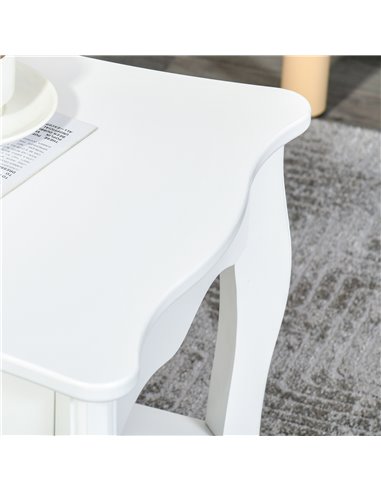 HOMCOM Coffee Tea Table End Table Modern Living Room Wooden Furniture 2 Layer Design w/Storage Shelf 94L x 44W x 42H (cm)