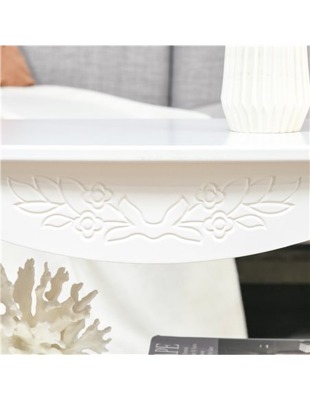 HOMCOM Coffee Tea Table End Table Modern Living Room Wooden Furniture 2 Layer Design w/Storage Shelf 94L x 44W x 42H (cm) - pic 24187 | FastDaddyshop