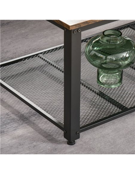HOMCOM Coffee Cocktail Table Industrial Style with Storage Shelf, Vintage Brown and Black - pic 24215 | FastDaddyshop