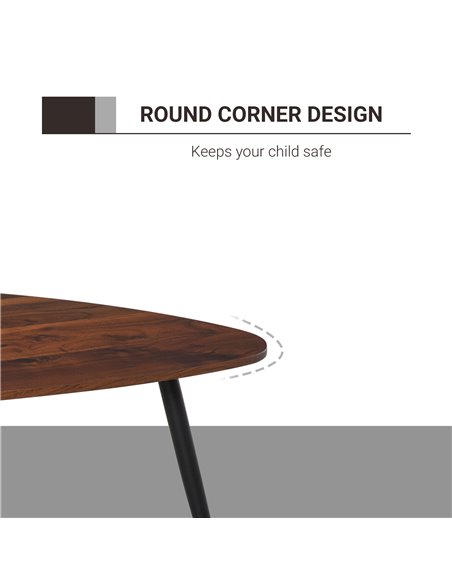 HOMCOM Set of 2 Nesting Coffees End Tables with Vintage Decor, Walnut - pic 24238 | FastDaddyshop