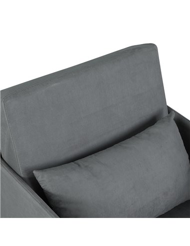 HOMCOM Single Sofa Bed Armchair Soft Floor Sleeper Lounger Futon Couch w/ Pillow and Pocket Grey