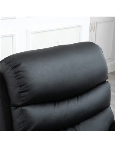 HOMCOM Single Recliner Sofa PU Leather Armchair Padded Armrest Reclining Cinema Chair Living Room Lounge (Black)