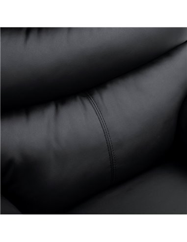 HOMCOM Single Recliner Sofa PU Leather Armchair Padded Armrest Reclining Cinema Chair Living Room Lounge (Black)