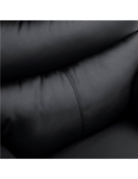HOMCOM Single Recliner Sofa PU Leather Armchair Padded Armrest Reclining Cinema Chair Living Room Lounge (Black) - pic 24269 | FastDaddyshop