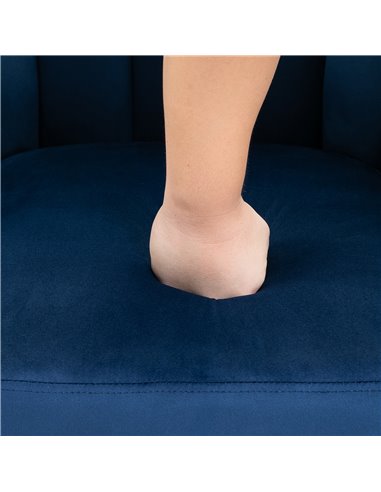 HOMCOM Accent Chair Velvet Fabric Single Sofa Armchair Home Living Room Solid Wood Leg Upholestered Side Armchair Blue