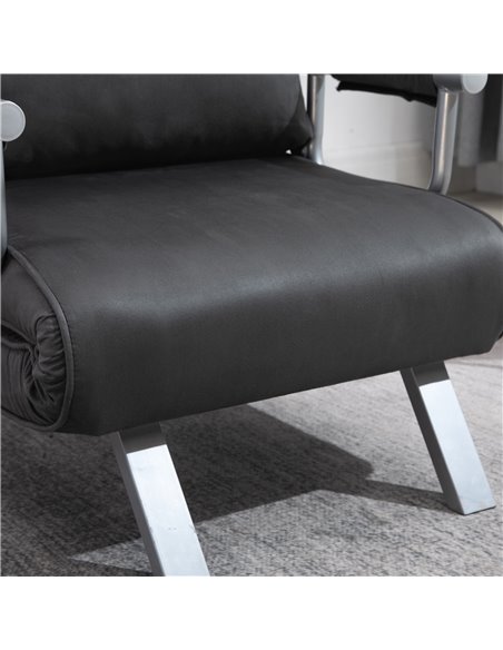 HOMCOM Modern 2-In-1 Design Single Sofa Bed, Foldable Armchair with Pillow, Dark Grey - pic 24322 | FastDaddyshop