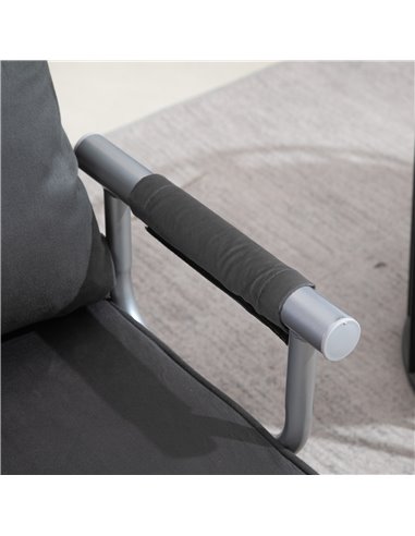 HOMCOM Modern 2-In-1 Design Single Sofa Bed, Foldable Armchair with Pillow, Dark Grey