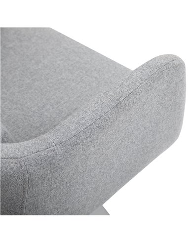 HOMCOM Swivel Armchair with Adjustable Height, Thick Cushion, Lumbar Support, Armrest, Grey