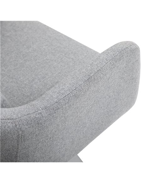 HOMCOM Swivel Armchair with Adjustable Height, Thick Cushion, Lumbar Support, Armrest, Grey - pic 24376 | FastDaddyshop