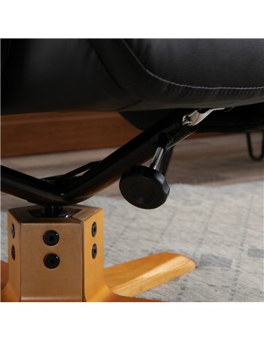 HOMCOM 10-Point Massage Sofa Armchair Chair PU Leather W/ Footrest Stool Recliner Black
