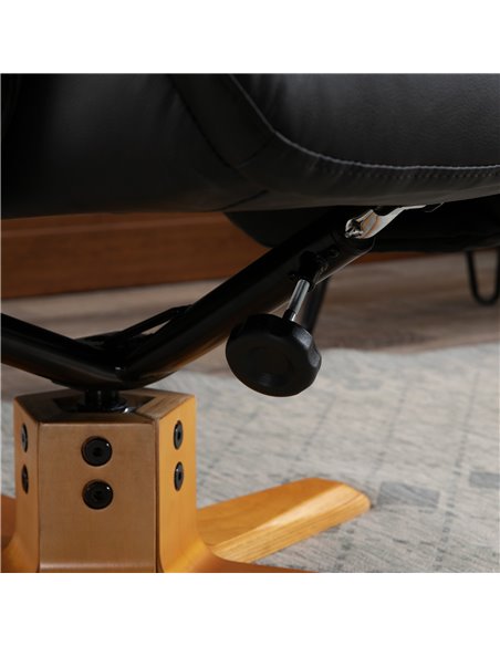 HOMCOM 10-Point Massage Sofa Armchair Chair PU Leather W/ Footrest Stool Recliner Black - pic 24386 | FastDaddyshop